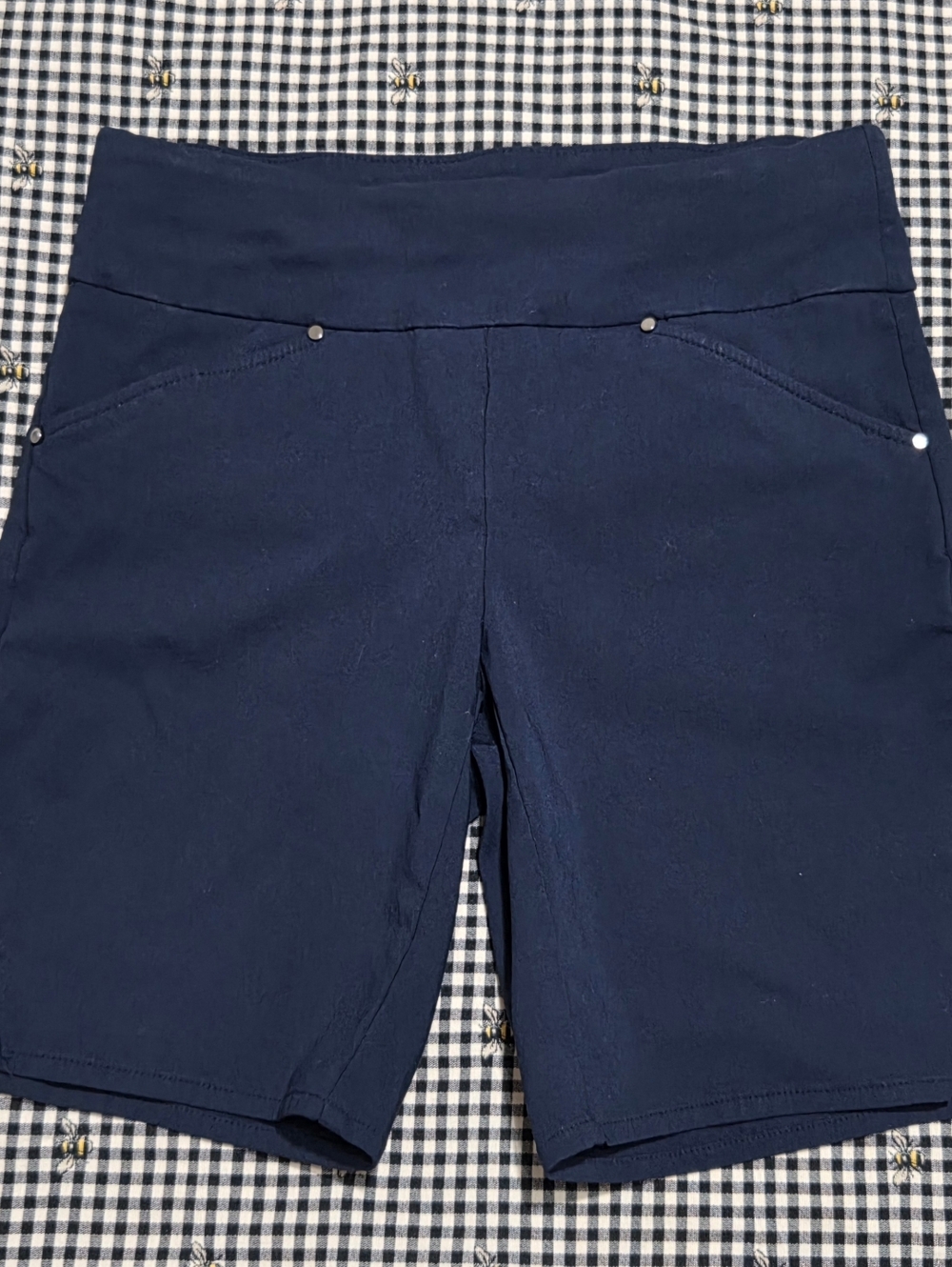 Women’s Navy Stretch Dress Bermuda Shorts